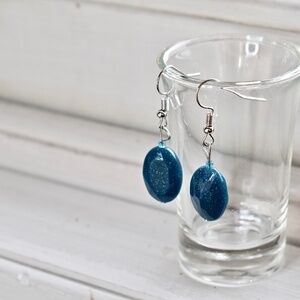 2/$15 Dark Turquoise Beaded Earrings